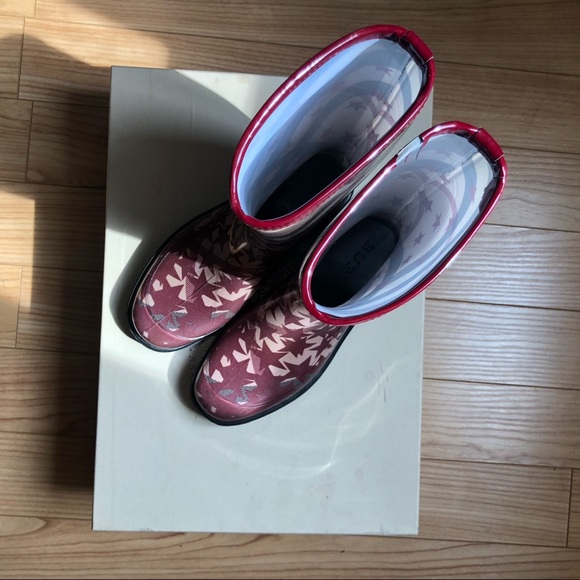Short star/check Burberry rain boots sz 37 - Picture 4 of 6